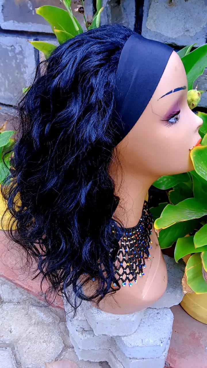 Long Body Wave Headband Wig — Natural Black