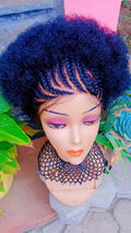 Afro Cornrow Water Curl Wig