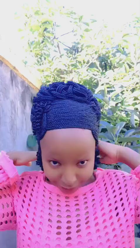 Beehive unique Black Braided Wig
