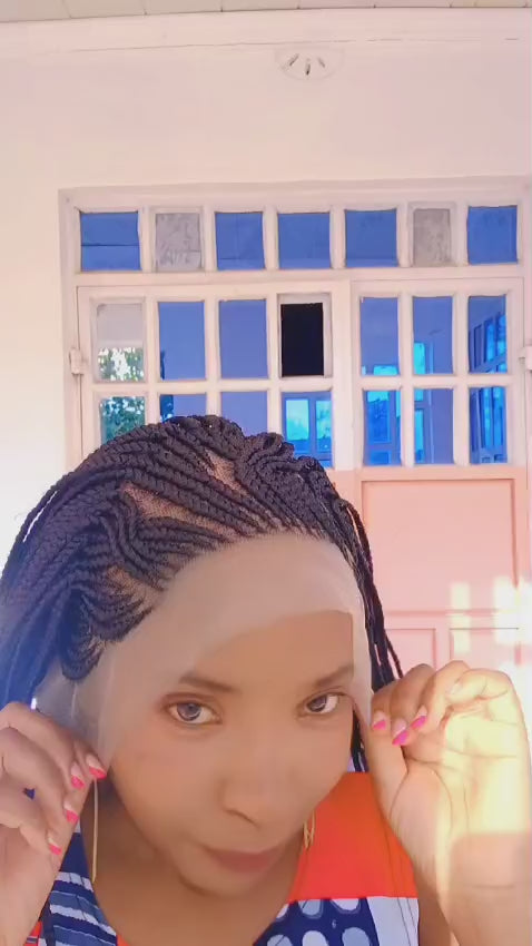 Boho Braided Lace Front Wig — Two-Tone Caramel Curly Ends