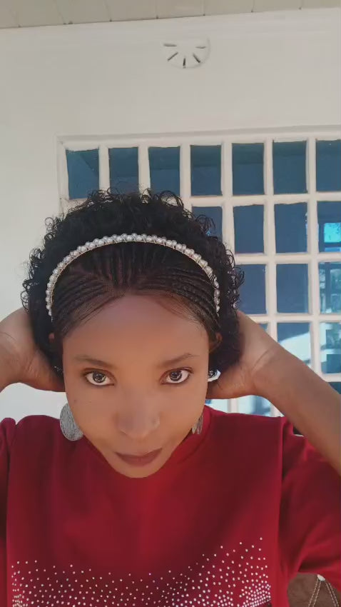 Water Curl Braided Human Hair Wig