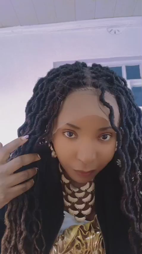 Full Lace Gypsy Locs Wig — Two-Tone Caramel Ombré