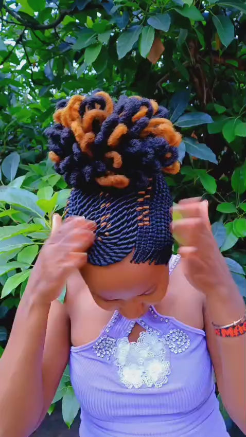 Copper Crown Braided Wig