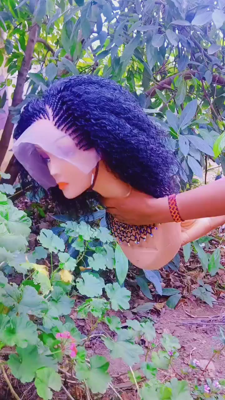 Drop Lines Curly Braided Wig