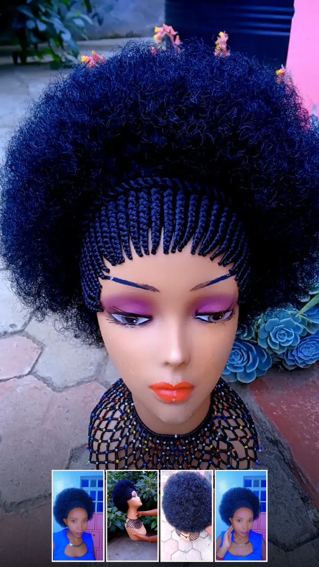 Wingu Curly Puff Braided Wig